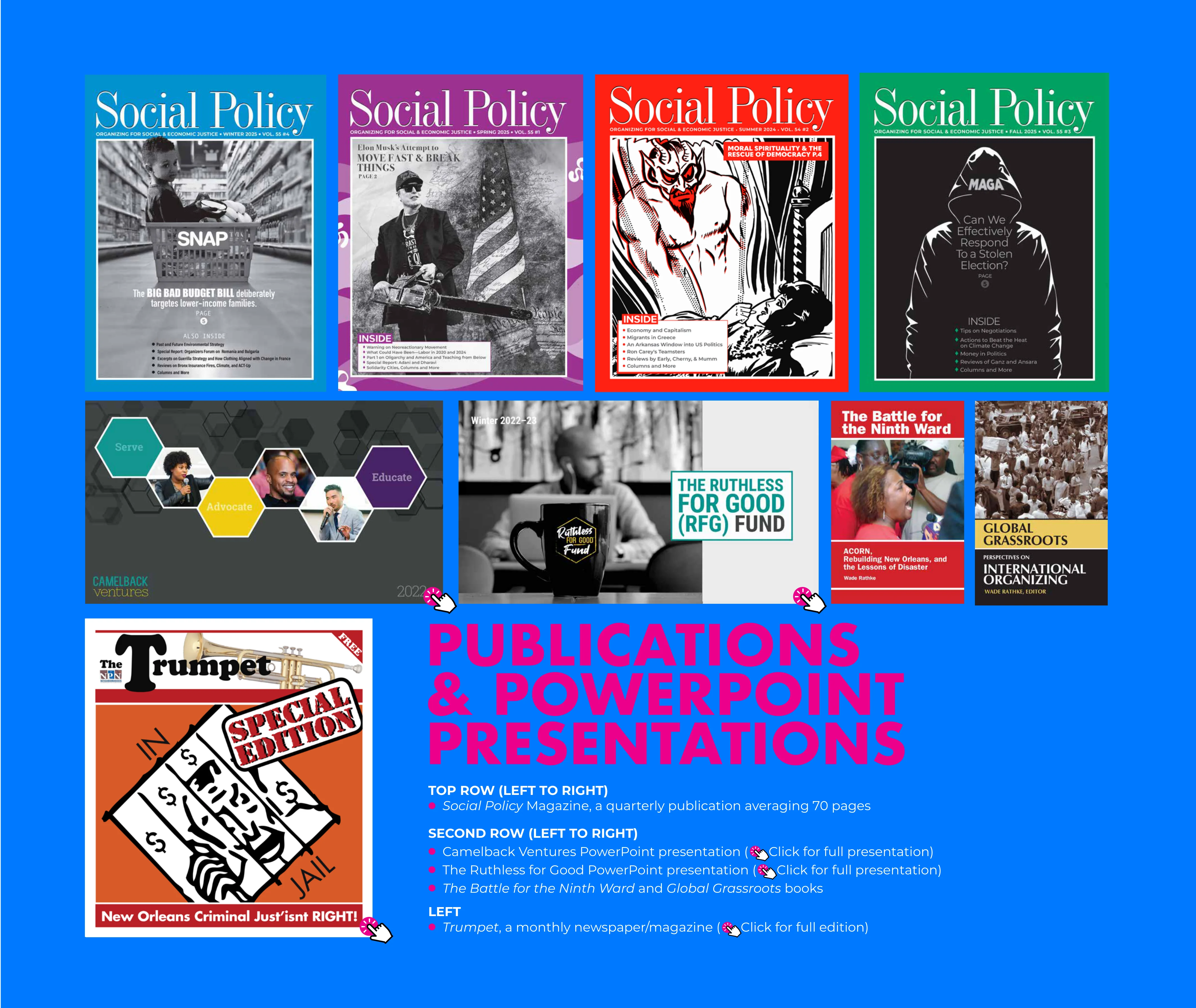 Scott Bicking's publications design collage